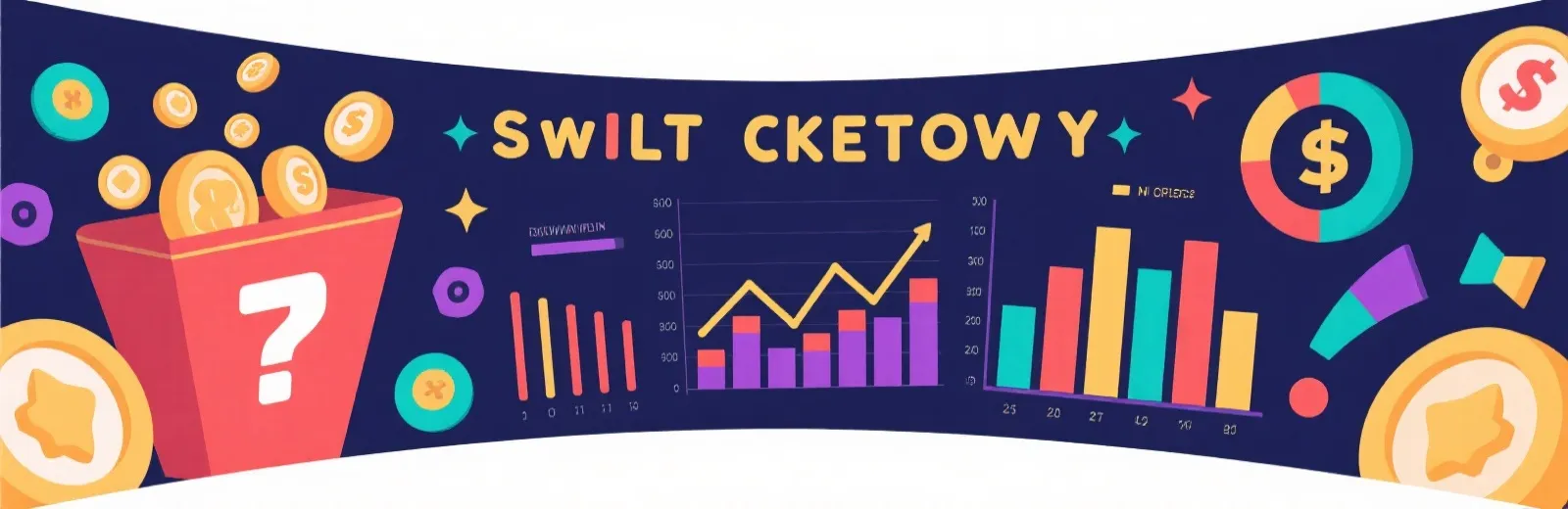 平台资讯横幅，含彩票图标与数据走势示意